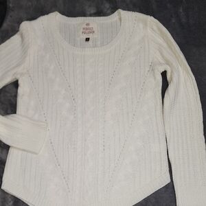 SO Women's Cream Cable Knit Sweater